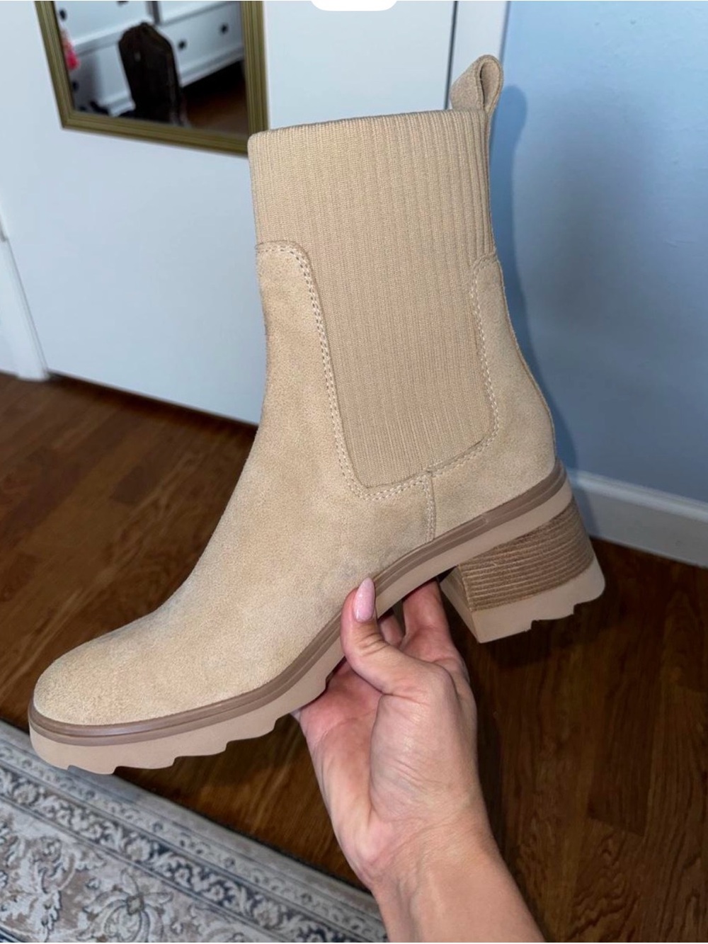 Classic Chelsea Bootie in Beige
